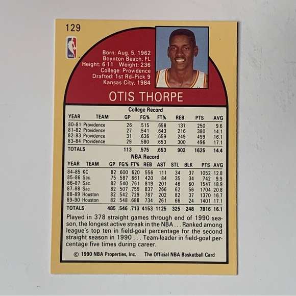 NBA HOOPS | Toys | 99 Nba Hoops Houston Rockets Otis Thorpe 129 | Poshmark